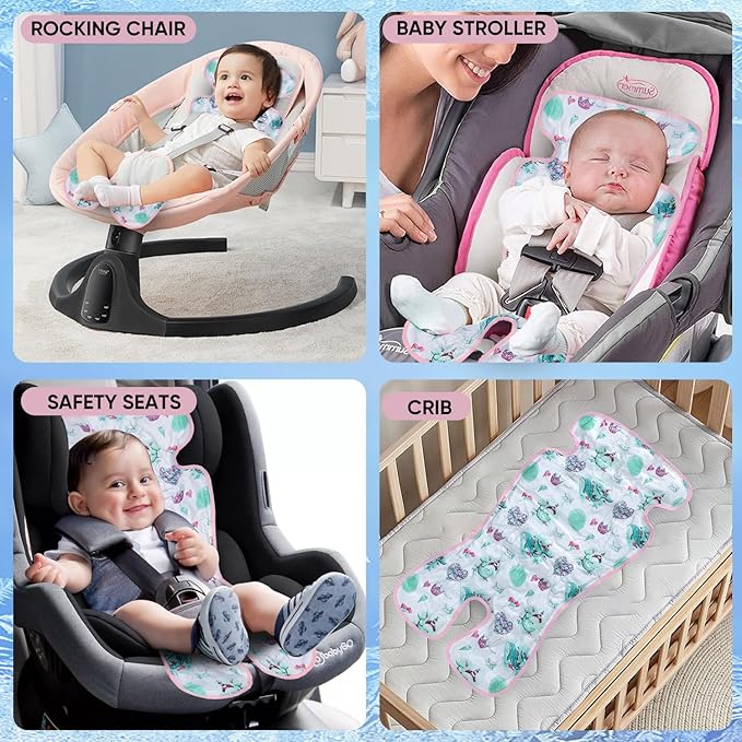 Miracle Baby Gel Car Seat Cooler Pad - Universal Double Sided Cooling Mat for Stroller, Infant Seat & Dining Chair | Summer Ice Cushion | Baby Safety Seat Liner | 1-Pack