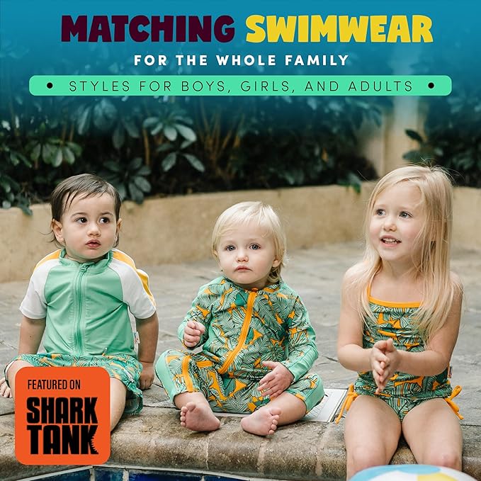 SwimZip Boys' Long-Sleeve UPF 50+ Swimsuit for Baby, Toddler, & Little Boys