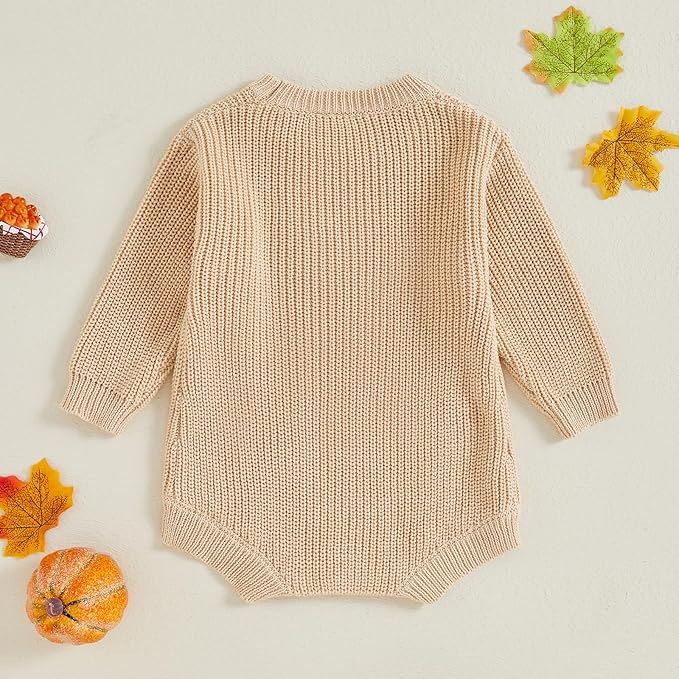 FYBITBO Baby Girl Boy Sweater Knit Oversized Pullover Sweatshirt Romper Onesie Warm Fall Winter Clothes Outfit Newborn