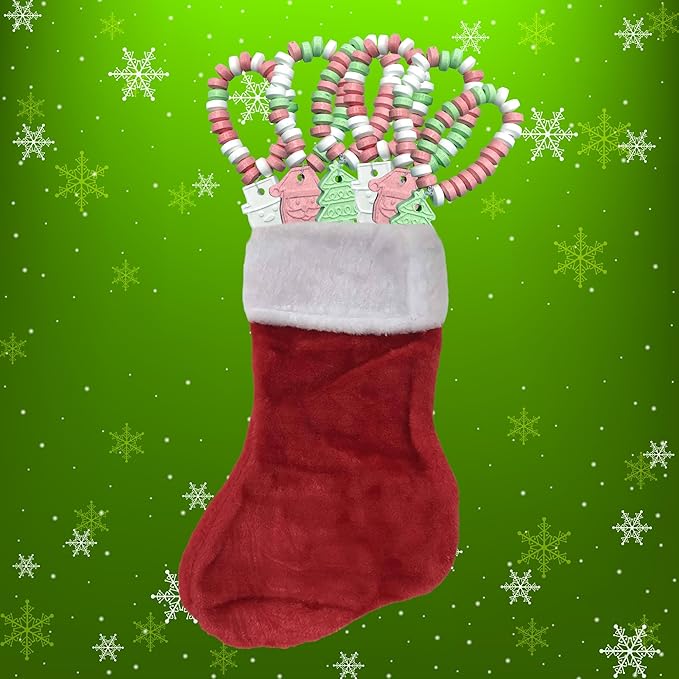 Christmas Candy - 24 Holiday Themed Candy Bracelets (15g) Individually Wrapped Bulk - Christmas Candy Stocking Stuffers - Santa, Christmas Tree, Snowman - Great for Xmas Party Favors - Christmas Gifts for Classroom