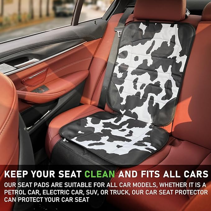 Siivton Car Seat Protector for Child Car Seat,Waterproof Car Seat Cover with Thick Padding, Non-Slip Backing, Protects Fabric & Leather Seats, 2 Mesh Storage Pockets(2 Pack)