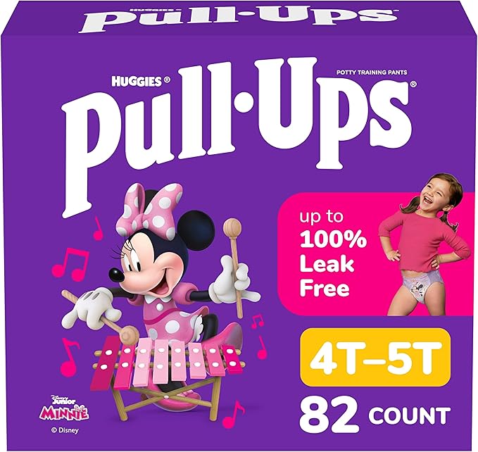 Pull-Ups Girls' Potty Training Pants, Size 4T-5T Training Underwear (38-50 lbs), 82 Count