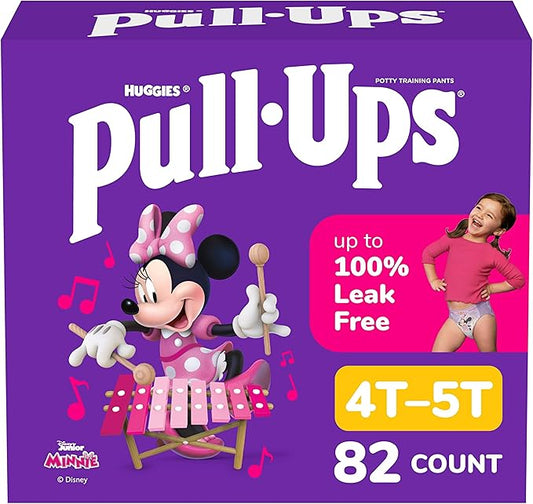 Pull-Ups Girls' Potty Training Pants, Size 4T-5T Training Underwear (38-50 lbs), 82 Count