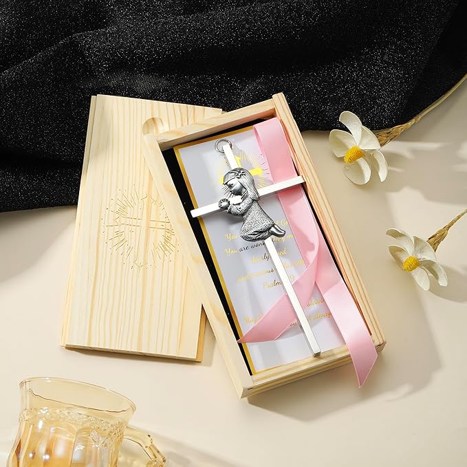 Baptism Gifts for Boys & Girls,First Communion Gifts for Kids,Christening Baby Shower Party 6in Praying Cross