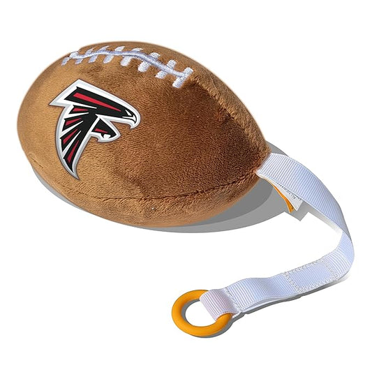 Atlanta Falcons Plush Football Pacifier Holder by Smilo - Officially Licensed NFL Soother Holder - Soft Plush Toy and Dummy Holder - Fits Any Pacifier - Stroller Accessory & Newborn Essential