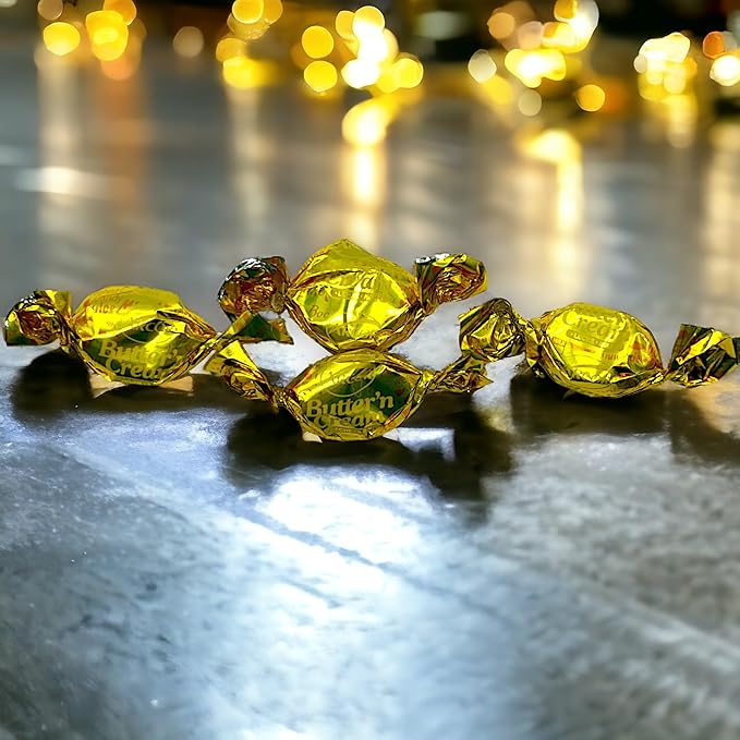 Butter 'n' Cream Toffee Candy-1.5 lbs Old Fashion Hard Candies Individually Wrapped- Crafted With Real Butter and Fresh Cream for A Silky Buttery Taste(24 oz)