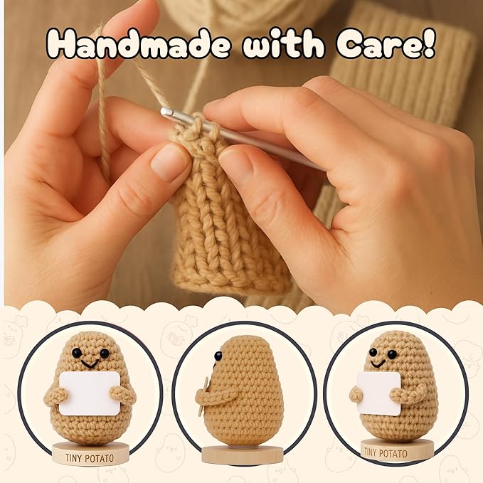 Funny Pregnancy Gifts for First Time Expecting Mothers - Handmade Crochet Potato Doll with 30 Funny Signs for Expecting Soon to Be Moms Pregnant Women - New Mom to be Gifts for 1st time Mom