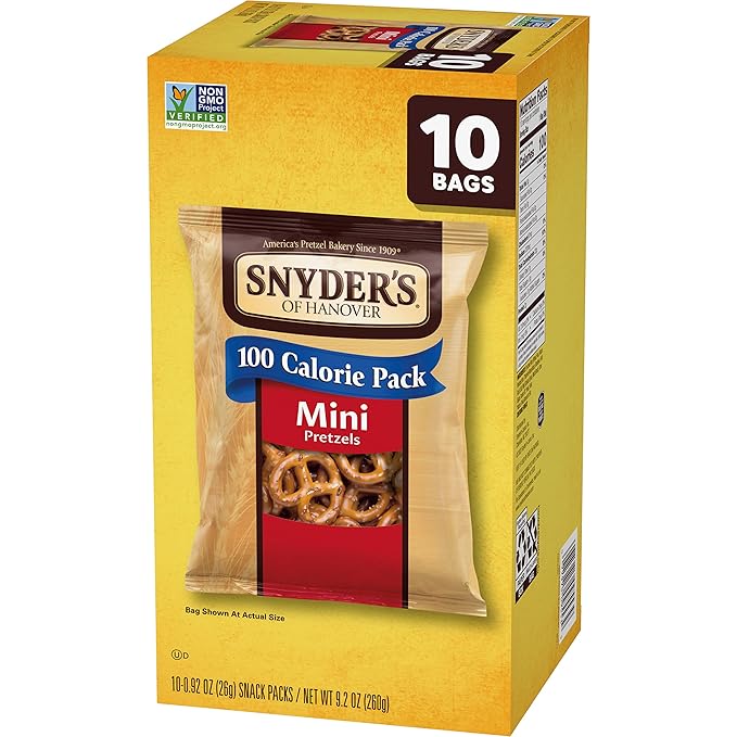 Snyder's of Hanover, 100 Calorie Mini Pretzels, Individual Packs, 10 Ct (pack of 2)