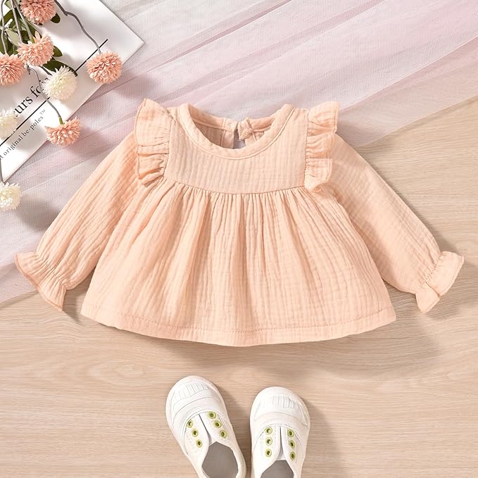 HINTINA Infant Baby Girl Long Sleeve Fall Winter Outfits With Headband