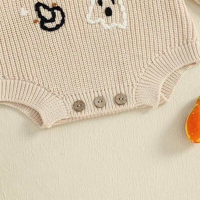 FYBITBO Baby Girl Boy Sweater Knit Oversized Pullover Sweatshirt Romper Onesie Warm Fall Winter Clothes Outfit Newborn