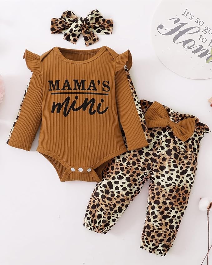 Infant Baby Girl Clothes Newborn Girl Outfit Long Sleeve Romper Pants Set Cute Baby Clothes for Girls Fall/Winter