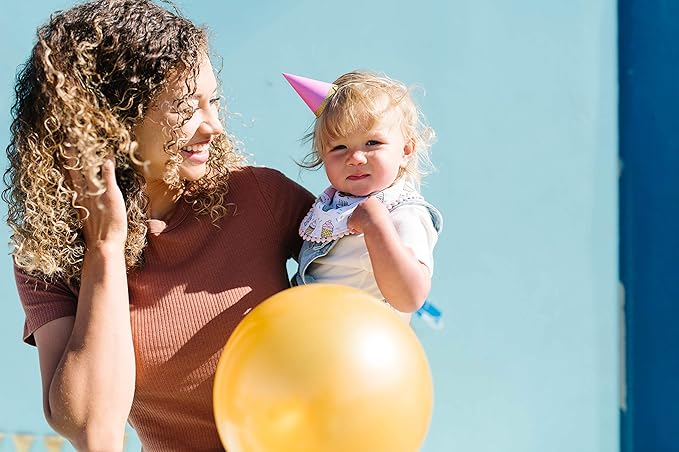 Copper Pearl Baby Bandana Drool Bibs for Drooling and Teething 2-Pack Gift Set “Celebration