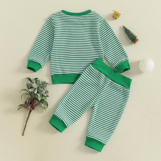 CIYCUIT Toddler Baby Boy Outfits Striped Sweatshirt Pants Clothes Set