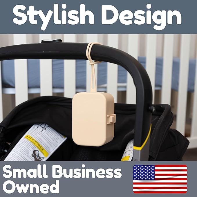 Silicone Pacifier Case - Hygienic Sealed Closure, One-Piece Easy-to-Clean Design,100% Food-Grade, BPA-Free Baby Pacifier Holder Case, Binky Holder, Attach to Any Diaper Bag or Stroller - Baby’s Aid