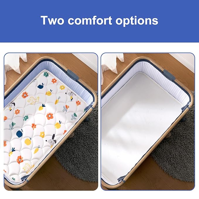 Baby Bassinet Mattress 29 x 18 inches- Firm Support and Comfort Premium Foam,Noiseless and Odorless,Hypoallergenic Small Crib Mattress, Fits Moses Basket, Dual Sided with Soft Breathable Fabric