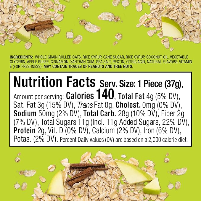 Bobo's Oat Stuff'd Bites, Apple Pie, 1.3 oz Bites (30 Pack Box), Gluten Free Whole Grain Snack, Vegan On-The-Go