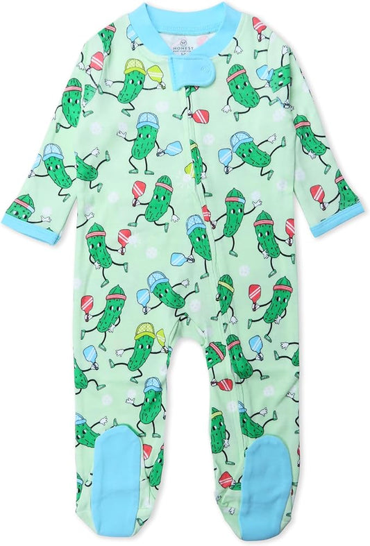 HonestBaby Sleep & Play Footed One-piece Pajama Sleeper 100% Organic Cotton, Baby Boys