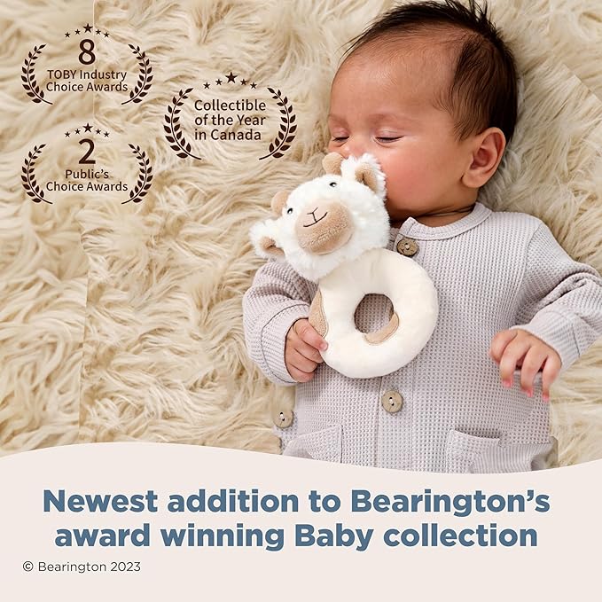 Bearington Collection Lil' Lofty 5.5 in Giraffe Baby Rattle - Plush Rattles Gift for Newborn