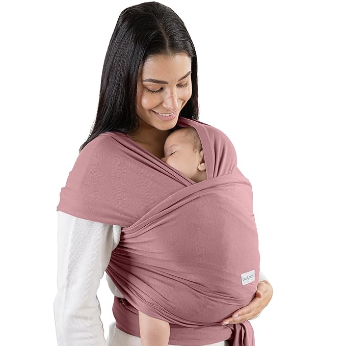 Comfy Cubs Baby Wrap Carrier - Soft & Secure Fit Cotton Blend Baby Carrier Newborn to Toddler - Hands-Free & Lightweight Infant Wrap - Adjustable, One Size Fits All Toddler Sling - Mauve