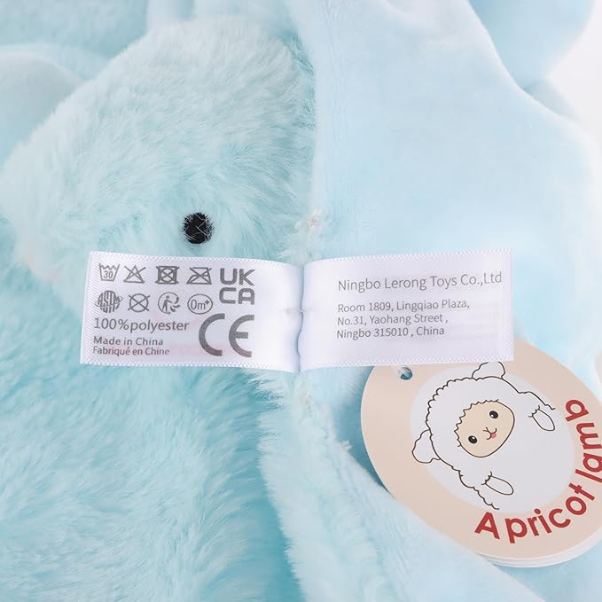 Apricot Lamb Stuffed Animals Light Blue Bunny Rabbit Security Blanket Infant Nursery Character Blanket Luxury Snuggler Plush Baby Lovey(Light Blue Bunny, 13 Inches)