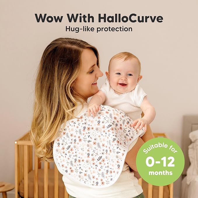 KeaBabies 4-Pack Baby Burp Cloths Baby Girl, Boy - Organic Cotton Burp Cloth, Extra Large, Absorbent, Soft Burping Cloths & Bibs Set for Babies, Newborn Burp Clothes, Thick Burp Rags (Sweet Charm)