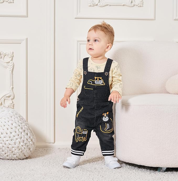 Cute Baby Boy Clothes Suit Toddler Boys' Striped long Sleeve T-Shirt+Denim Overalls Jumpsuit Pants Outfits Sets