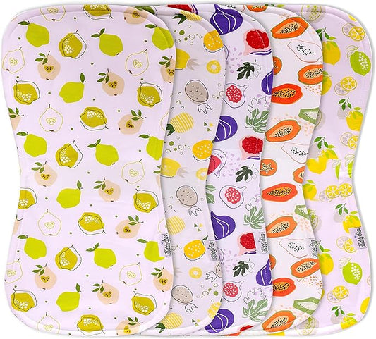 Premium 5-Pack Large Organic Cotton Burp Cloths – 3 Layers, Ultra Soft & Absorbent Burping Towel, Shoulder Towel & Hand Towel