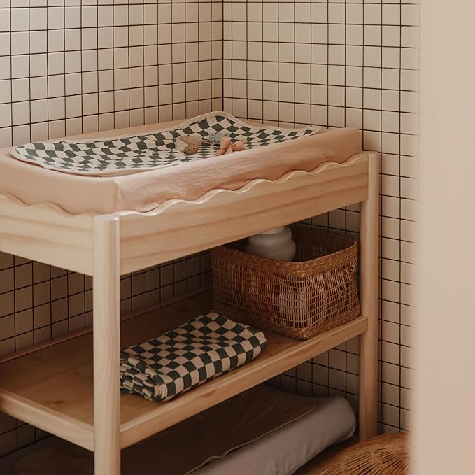 mushie Waterproof Changing Pad Liners | 100% Organic Cotton | Set of 3 (Bees Combo)