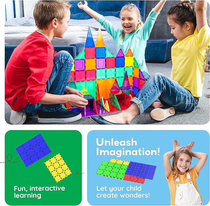 PicassoTiles Magnetic Building Block Tiles Supersize Stabilizer Base Toy Large Size Magnet Tile Plate Jumbo XL Add On Durable Foundation Compatible Education Construction STEM Learning Stacking Set