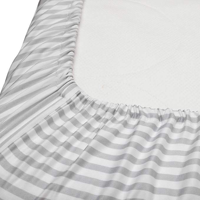 Crib Fitted Sheet by Pure Bamboo, Genuine 100% Organic Viscose Derived from Bamboo, Luxuriously Soft, Ultimate Cooling, Fits Standard Size Crib Mattress (Stripes)