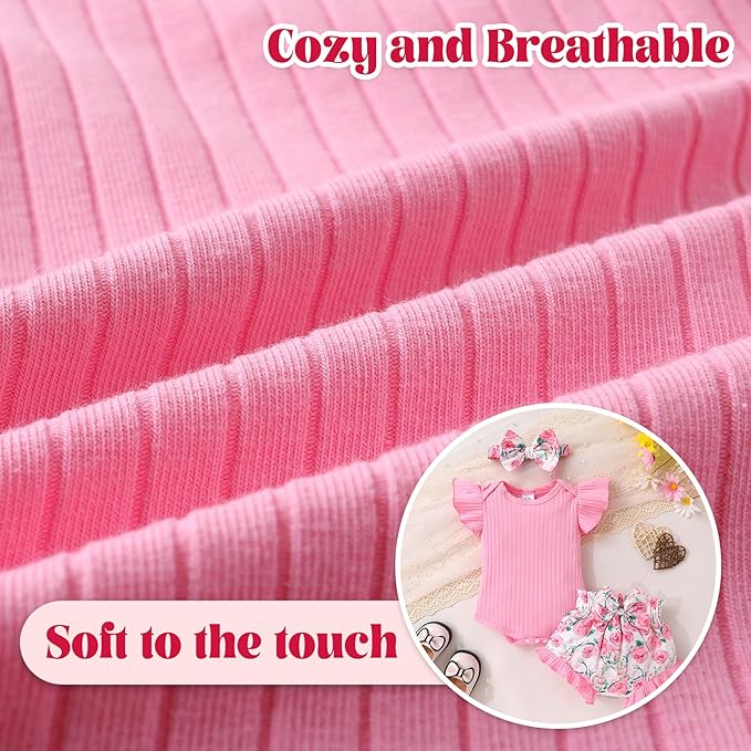 Tiny Cutey Newborn Infant Baby Girl Clothes Romper Floral Shorts Set Summer Outfits Baby Girls' Clothing