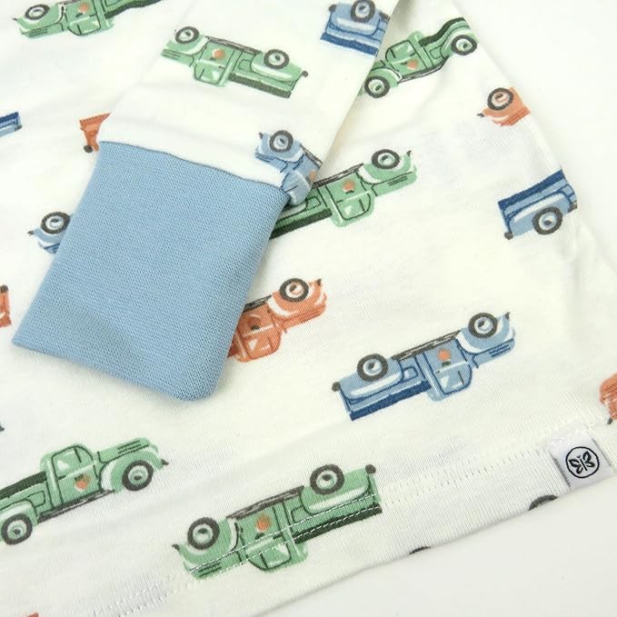 HonestBaby Classics 2-Piece Pajamas Sleepwear Pjs 100% Organic Cotton for Baby, Toddler, Kids