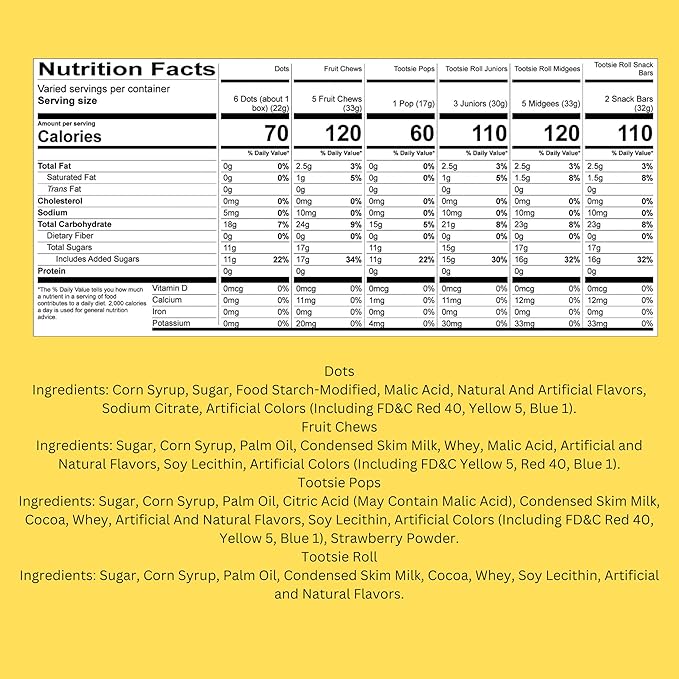 Holiday Ultimate American Old Fashioned Classics Wholesale Assortment Tootsie Roll DOTS Fruit Chews Tootsie Pops Variety Mix 170-Ounce 415-Piece Bag