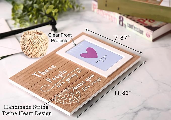 Photo Frame Retirement Gift,Goodbye Farewell Present,New Job Present,Picture Frame Keepsake for Boss,Coworker,Friend,College Going Away Keepsake from Family, End of Year Class Group Teacher Gift