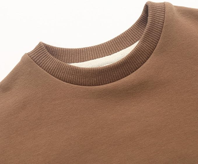 Bafeicao Baby Boy Girl Sweatshirt Romper Organic Cotton Solid Color Long Sleeve Bubble Romper Oversized Warm Fall Winter