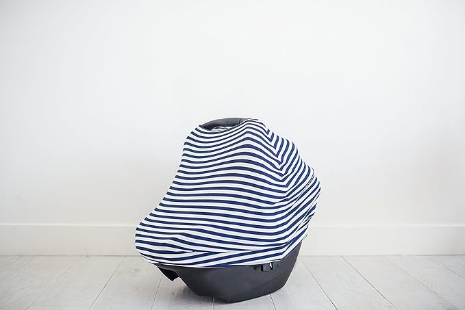 Baby Car Seat Cover Canopy and Nursing Cover Multi-Use Stretchy 5 in 1 Gift "The Sailor" by Copper Pearl
