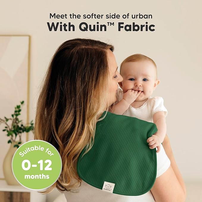 KeaBabies 5-Pack Organic Burp Cloths Baby Girl, Boy - Extra Large, Absorbent Baby Burp Cloths, Soft Burping Cloths for Babies, Newborn Burp Clothes, Cotton Burp Rags,Thick Burp Cloth (Hunter/Quin)