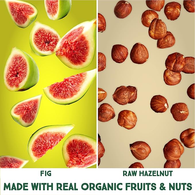 Happy Village Organic Fig & Nut Bar, ORIGINAL FIG | Only 2 Ingredients, Gluten Free, No Added Sugar, Kosher, Non-GMO, Vegan, Good Source of Fiber | Organic Healthy Snack Bars (16 bars, 1.4 OZ each)