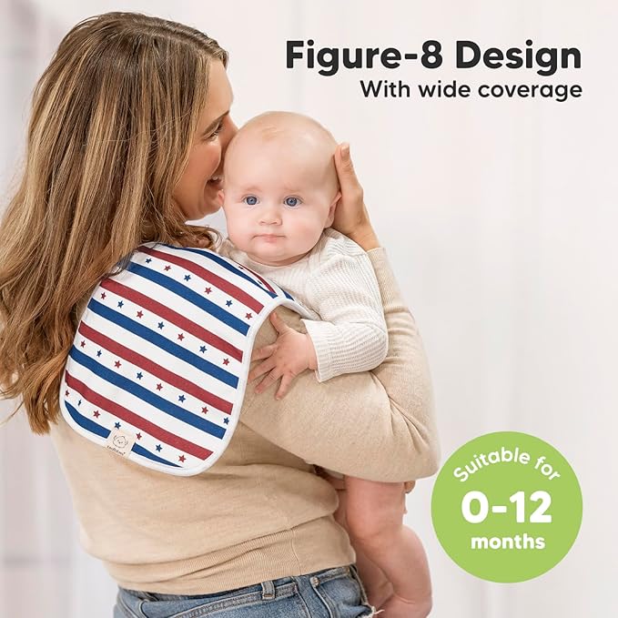 Organic Burp Cloths Baby Boy & Girl - 5-Pack Super Absorbent Cotton Burping Cloths for Babies, Soft & Plush Newborn Spit Up Rags, Infant Towels for Milk Spit Up, Unisex, Large 21" x 10" (U.S.A)