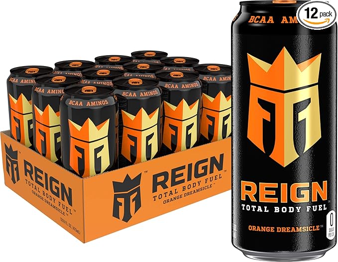 Reign Total Body Fuel, Orange Dreamsicle, Fitness & Performance Drink, 16 Fl Oz (Pack of 12)