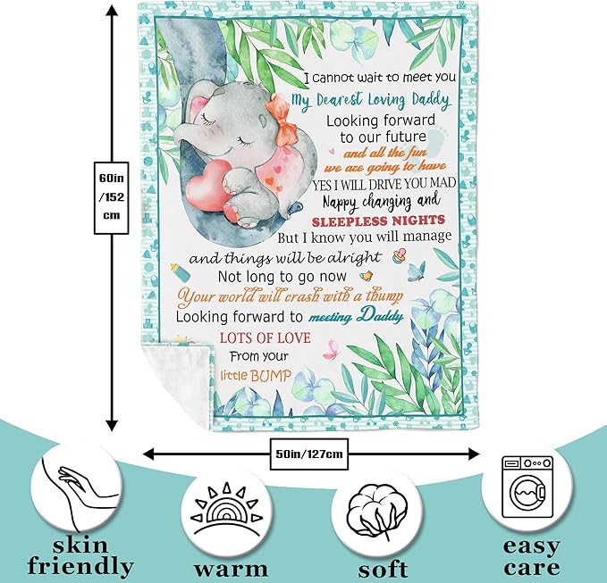 Xutapy New Dad Gifts for Men Blanket 60’’x50’’, Baby Announcement Gifts, First Time Daddy Gifts, Best Gifts for New Dads to be, Gender Reveal Gifts, Soon to be Father Blanket