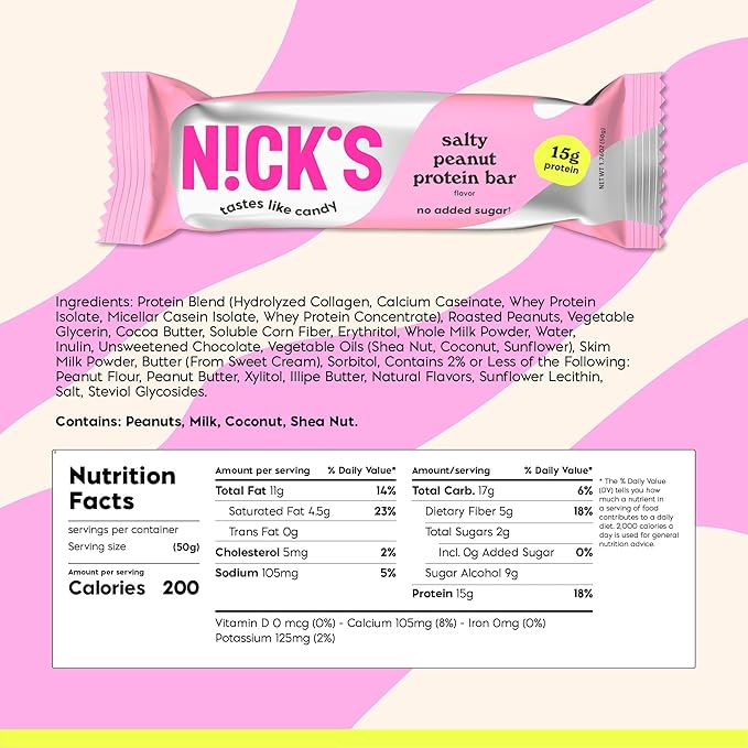 Nick’s Protein Bundle, Salty Peanut, Caramel – 24-Count Box | High Protein, Low Calories, Low Carbs, Keto Friendly, No Added Sugar