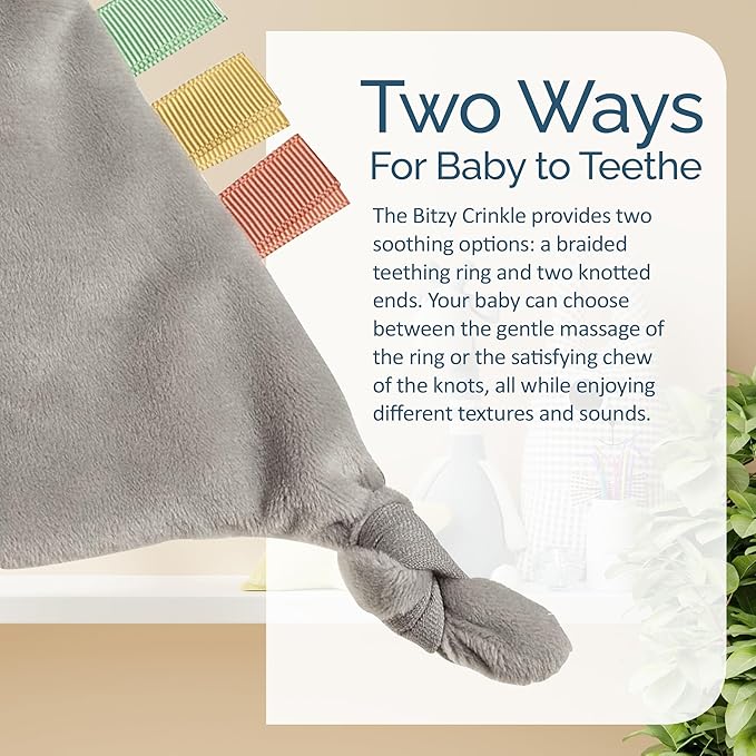 Itzy Ritzy - Bitzy Crinkle Sensory Toy Koala with Crinkle Sound for Babies & Toddlers - Features Soft Braided Teething Ring & Textured Ribbons, Designed for Ages 0 Months and Up, Koala