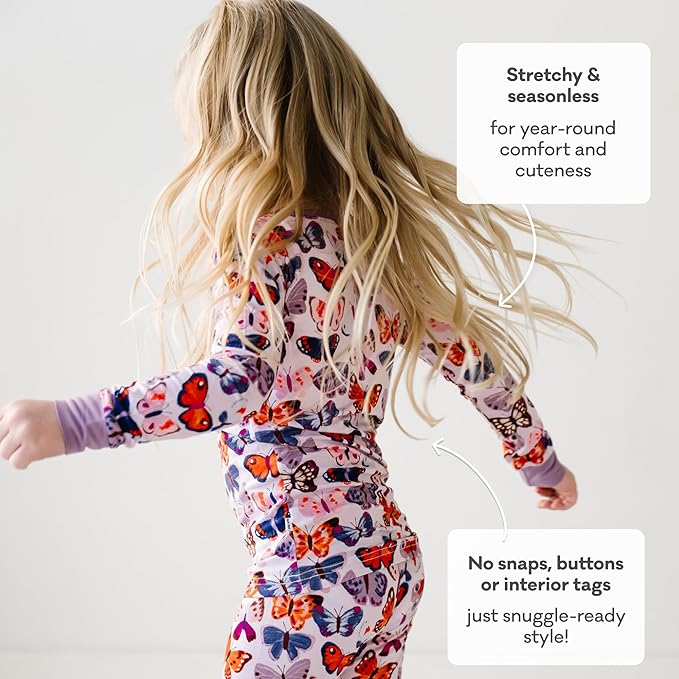 Little Sleepies Two-Piece Pajama Set for Boys & Girls, Soft Viscose from Bamboo Toddler Pajamas for Kids, Family Matching PJs