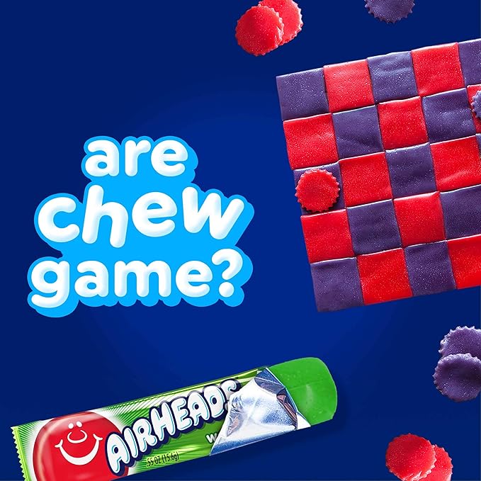 Airheads Halloween Trick or Treat Candy Full Size Bars, Watermelon Flavor, Individually Wrapped Bulk Candy for Adults & Kids, Taffy, Non-Melting, Party (Pack of 36 Bars)