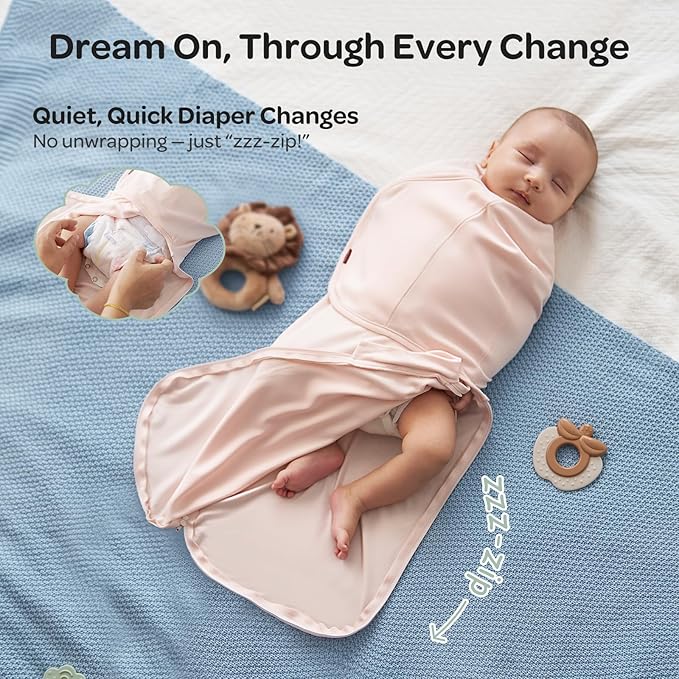 Momcozy Swaddles for Newborns, Quiet Fastner Suitable for Infant 0-3 Months, New-Parent-Friendly Swaddle Sack, Reduce Startle Reflex, Newborn Boys Girls Registry Essentials, 2-Pack, Bloom