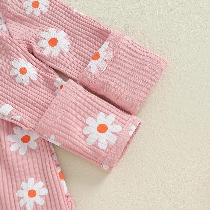 Newborn Girl Clothes Baby Girl Coming Home Outfit Zipper One-piece Outfits Ruffle Footie Bodysuit Jumpsuit Headband