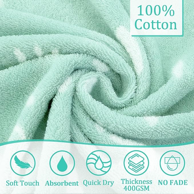 VOOVA & MOVAS Thick Baby Hooded Bath Towel - 100% Cotton,400GSM, 30.5x36 Inches,0-2Years, Super Absorbent Large Towel with Cute Dino Hood for Newborn, Baby, Infant, Baby Essentials,Dino