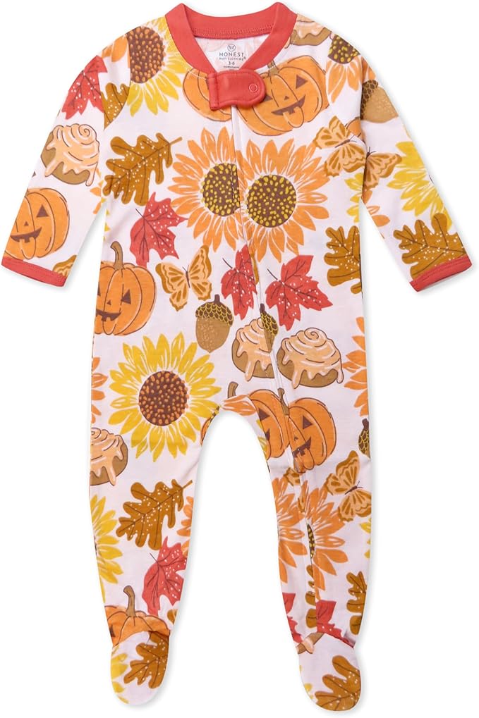 HonestBaby Baby Celebration Sleep & Play Footed One-Piece Pajama Sleeper 100% Organic Cotton