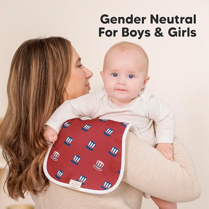 Organic Burp Cloths Baby Boy & Girl - 5-Pack Super Absorbent Cotton Burping Cloths for Babies, Soft & Plush Newborn Spit Up Rags, Infant Towels for Milk Spit Up, Unisex, Large 21" x 10" (Toy Land)